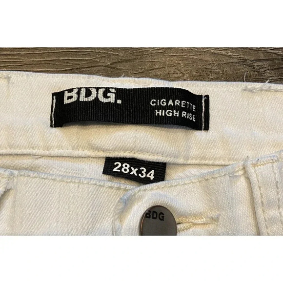 BDG Urban Outfitters Jeans Cigarette High Rise Cream Size 28 34 - Picture 2 of 4